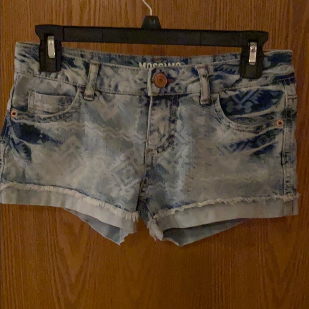 Patterned low-rise Jean shorts